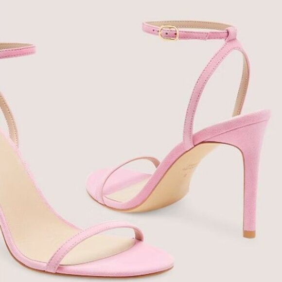 STUART WEITZMAN DANCER 95MM PINK SUEDE SANDAL PRELOVED SIZE 37 - Picture 1 of 10